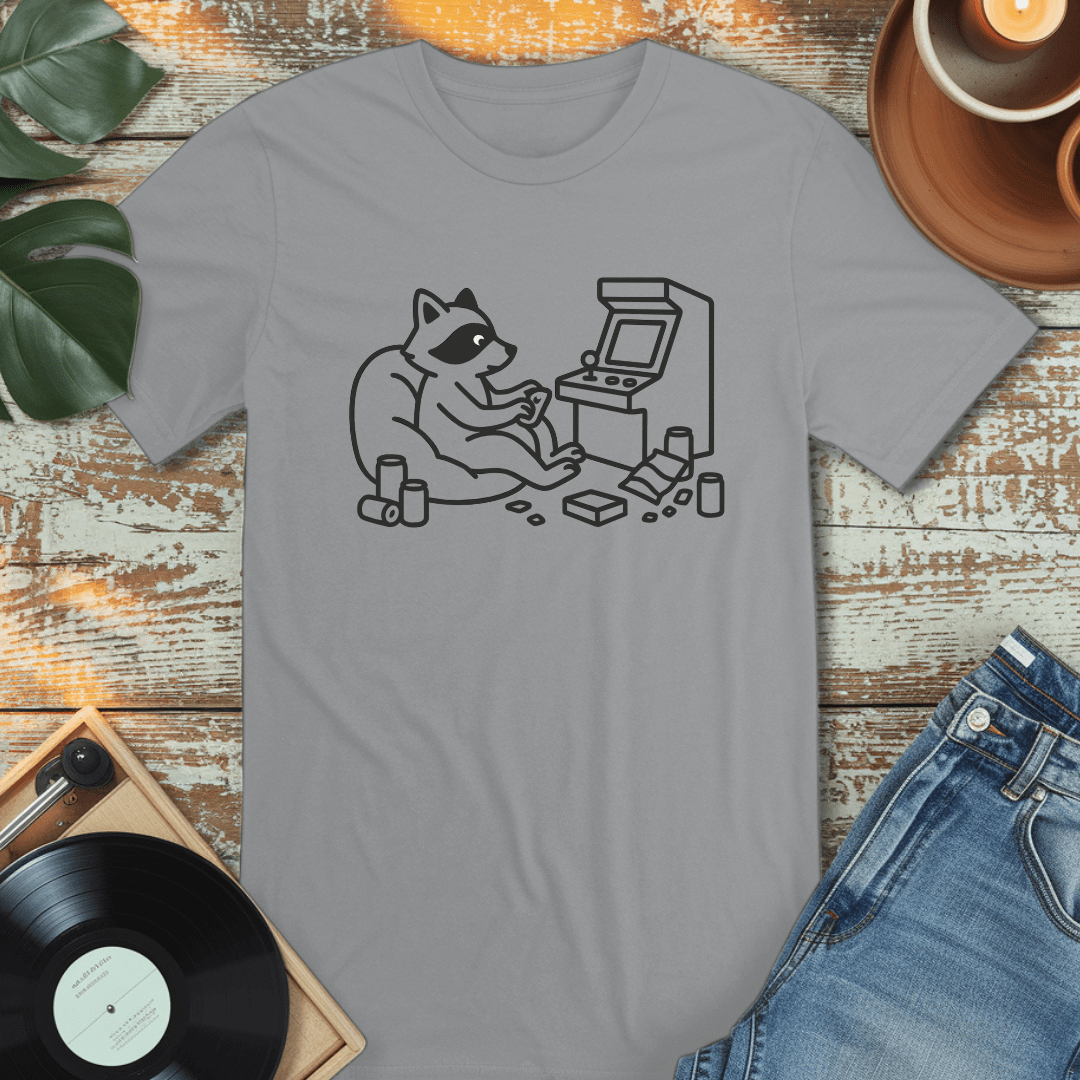 Arcade Raccoon and Snacks