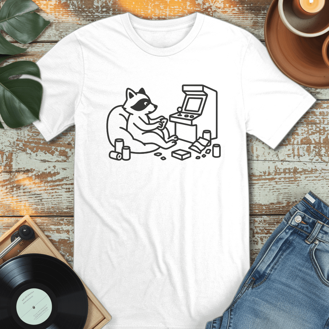 Arcade Raccoon and Snacks